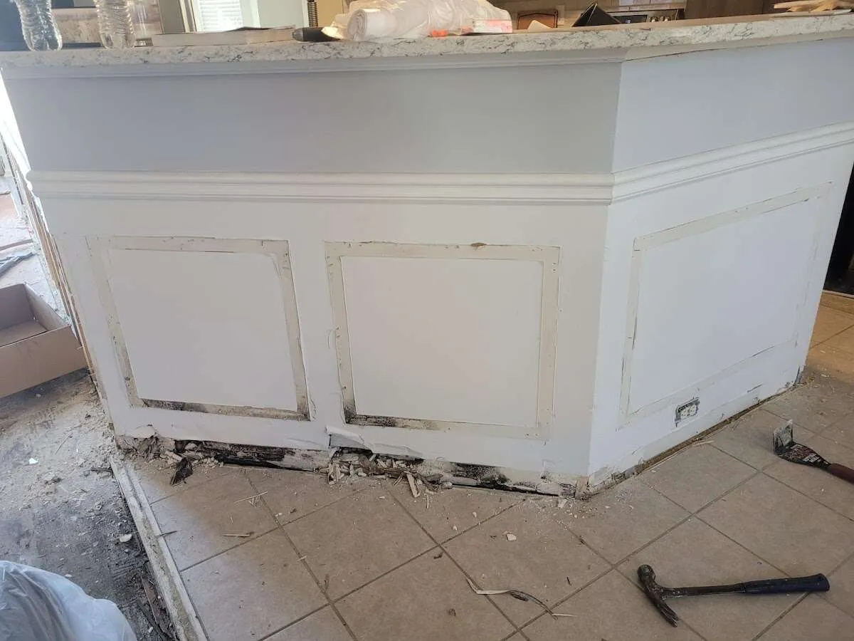 Water damage and mold on kitchen during Storm Damage Restoration in Prattville